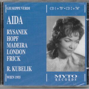 Guiseppi Verdi Aida Leonie Rysanik Myto Records 2-CD Set Kubelik Import NEW